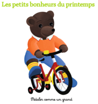 Petit Ours Brun fait du vélo au printemps