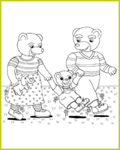 Coloriage Petit Ours Brun en promenade