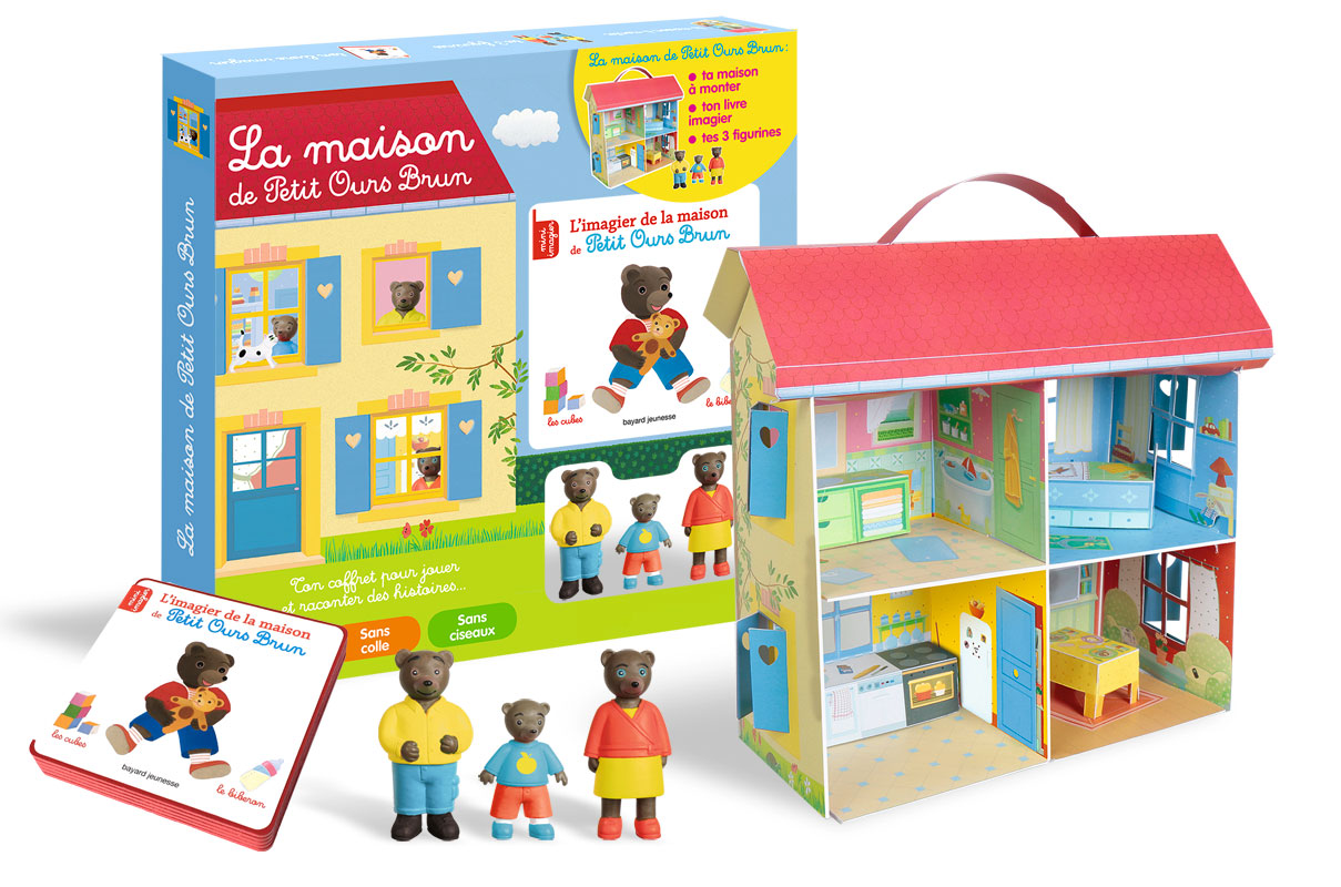 Livre Petit Ours Brun - Livre objet, Le coffret La maison de Petit Ours Brun + 3 figurines + 1 imagier