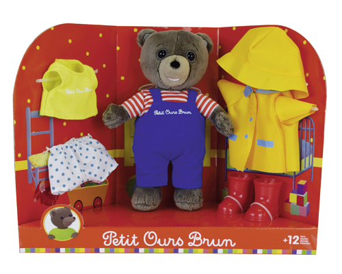 Petit Ours Brun Mini peluche pyjama bleu 18 cm