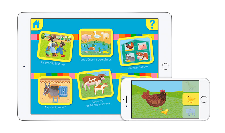 Un jeu Petit Ours Brun sur iPhone et iPad : “Les animaux de la ferme avec Petit Ours Brun”